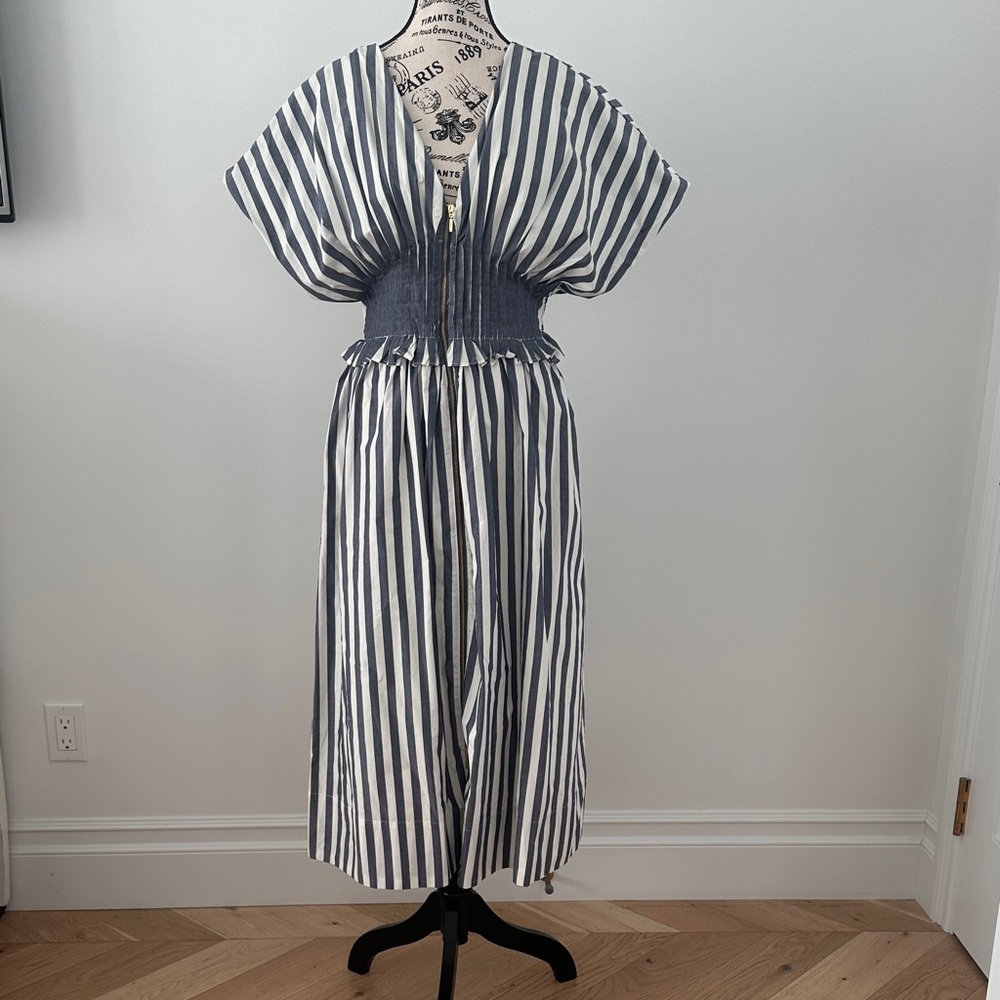 Anthropologie Black and White Striped Dress